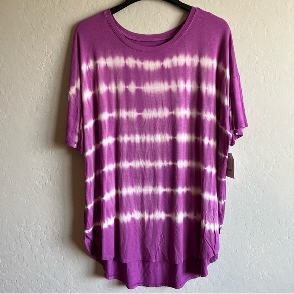 Time and Tru Women's Crewneck Solid & Tie-Dye Tunic Tee Plus Size XXL (20) - Picture 5 of 13